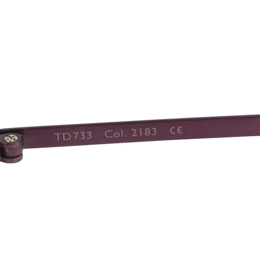 Tom Davies Eyeglasses Frames TD733 Col. 2183 Purple Round Hexagonal 48-20-140